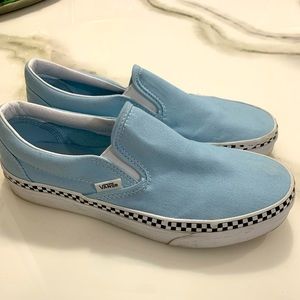 Vans Cool Foxing Blue Slip Ons Size 8